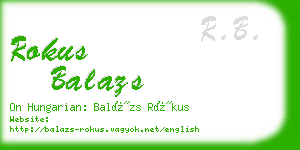 rokus balazs business card